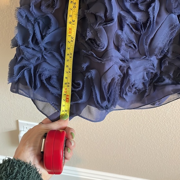 🩷JS Collections, blueish periwinkle flutter sleeves embellished ribbon dress 0 - Picture 11 of 11